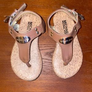 Michael Kors Tan and Gold Sandals Toddler 5
